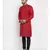 Men Red Cotton Solid Straight Kurta