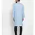 Men Turquoise Blue Cotton Solid Straight Kurta