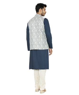 Silk Blend Kurta Churidar Jacket Set 5