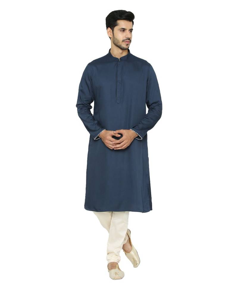 Silk Blend Kurta Churidar Jacket Set