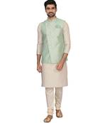 Silk Blend Kurta Churidar Jacket Set