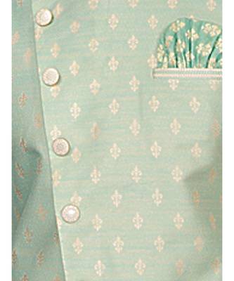 Silk Blend Kurta Churidar Jacket Set 2