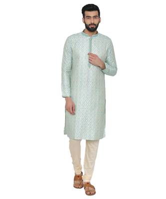 Silk Blend Kurta Churidar Set 1