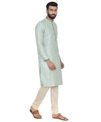 Silk Blend Kurta Churidar Set 3