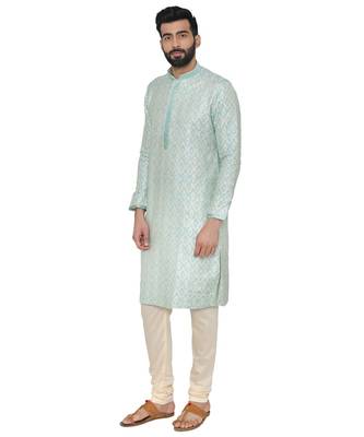 Silk Blend Kurta Churidar Set 4
