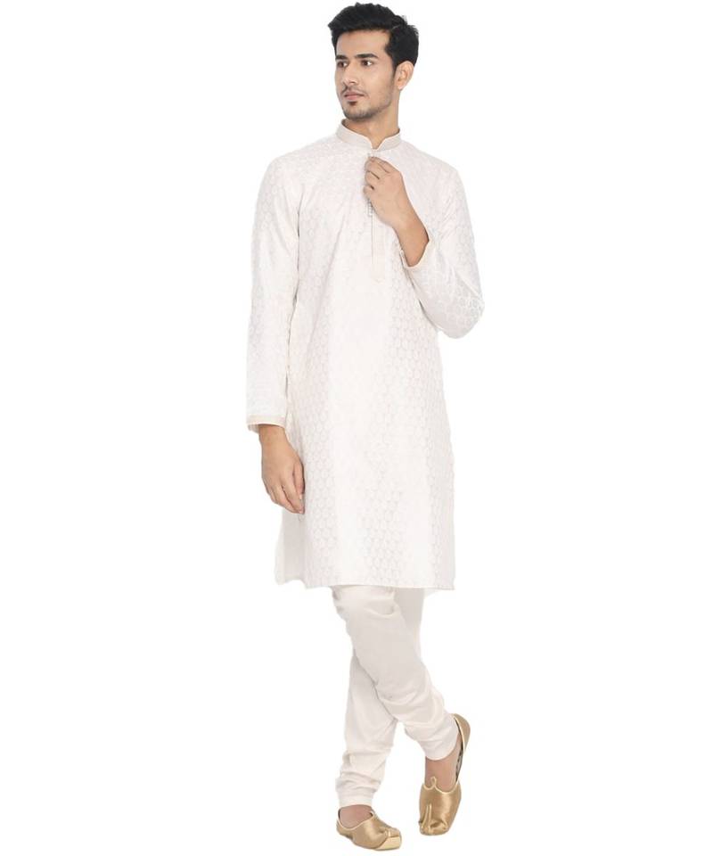 Silk Blend Kurta Churidar Set 