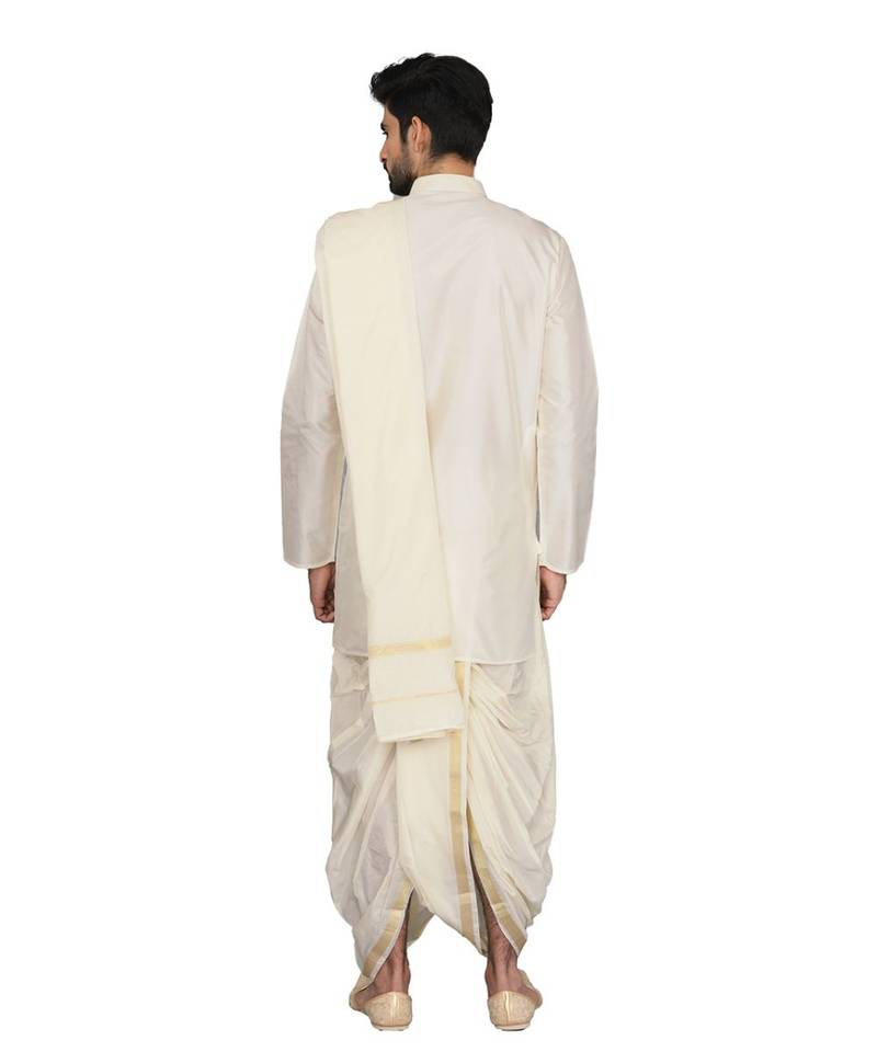Silk Blend Kurta Dhoti Set