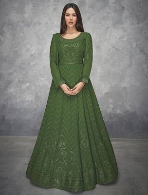 Mehendi embroidered georgette salwar 1