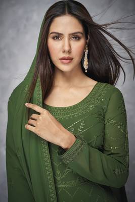 Mehendi embroidered georgette salwar 2