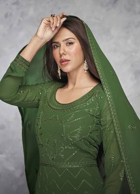 Mehendi embroidered georgette salwar 3