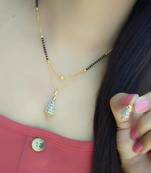 Gold Plated American Diamond Mangalsutra Set For Women