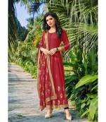 Pure Rayon Anarkali Kurti with Dupatta set