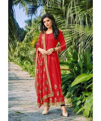 Pure Rayon Anarkali Kurti with Dupatta set 1