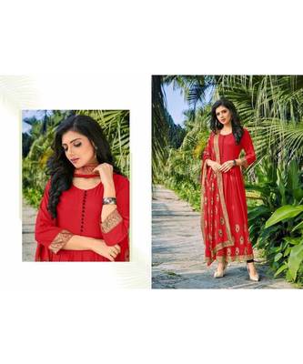 Pure Rayon Anarkali Kurti with Dupatta set 2
