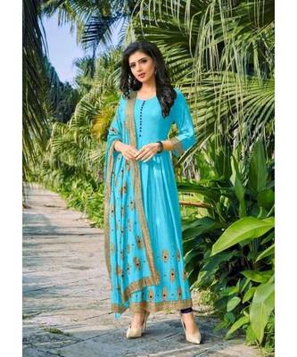 Pure Rayon Anarkali Kurti with Dupatta set 1