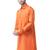 Orange Cotton plain stitched kurta with pajama