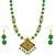 Green Pearl Necklace Set Mala Jewellery For Women And Girls