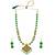 Green Pearl Necklace Set Mala Jewellery For Women And Girls