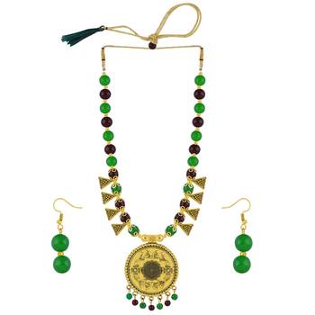 Gold Plated Elegant Look Pearl Necklace Mala Set Jewellery For Women And Girls 3