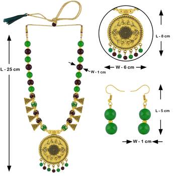 Gold Plated Elegant Look Pearl Necklace Mala Set Jewellery For Women And Girls 5
