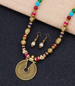 Gold Plated Multi Pearl Elegant Look Mala Necklace Jewellery For Women And Girls