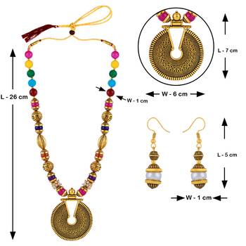 Gold Plated Multi Pearl Elegant Look Mala Necklace Jewellery For Women And Girls 5