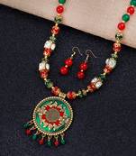 Gold Plated Multi Pearl Unique Designe Necklace Mala Jewellery For Women Girls