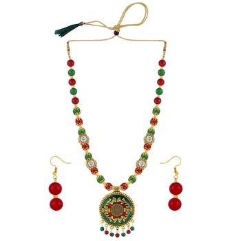 Gold Plated Multi Pearl Unique Designe Necklace Mala Jewellery For Women Girls 2
