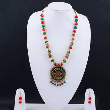 Gold Plated Multi Pearl Unique Designe Necklace Mala Jewellery For Women Girls 4