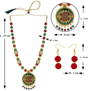 Gold Plated Multi Pearl Unique Designe Necklace Mala Jewellery For Women Girls 5