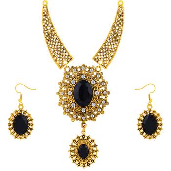 Stylish Party Look Gold Plated Neckalce Set Jewellery For Women And Girls 2