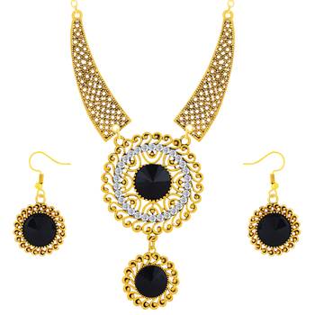 Elegant Look Gold Plated Plated Neckalce Set Jewellery For Women And Girls 2