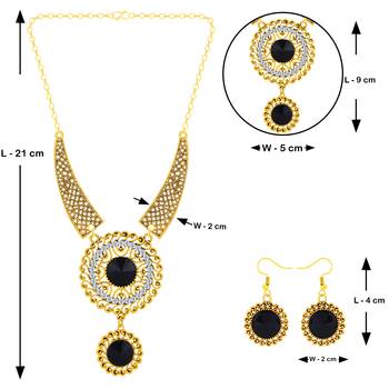 Elegant Look Gold Plated Plated Neckalce Set Jewellery For Women And Girls 5
