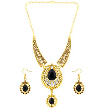 Classic Party Look Gold Plated Neckalce Set Jewellery For Women And Girls 3
