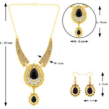 Classic Party Look Gold Plated Neckalce Set Jewellery For Women And Girls 5
