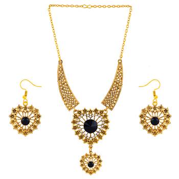 Gold Paletd Designer Necklace Set For Girls And Women 3