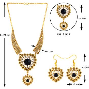 Gold Paletd Designer Necklace Set For Girls And Women 5