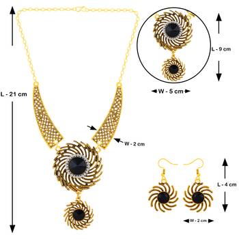 Gold Plated Stylish Designe Necklace Set For Girls And Women 5