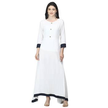 Off-white plain cotton cotton-kurtis 1