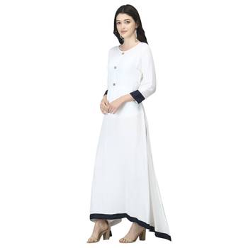 Off-white plain cotton cotton-kurtis 3