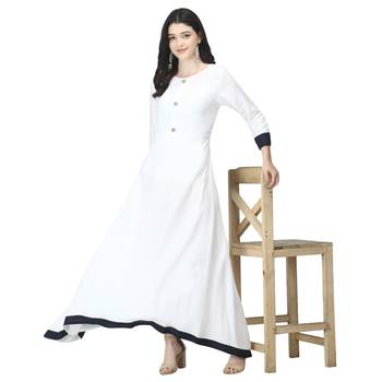 Off-white plain cotton cotton-kurtis 4