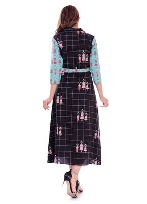 Blue printed cotton cotton-kurtis 2