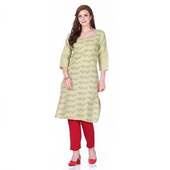 Green printed cotton cotton-kurtis 1