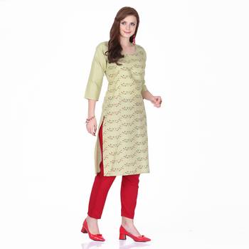 Green printed cotton cotton-kurtis 3