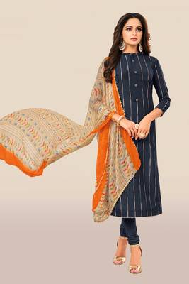 Blue printed silk blend salwar 1