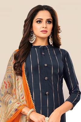 Blue printed silk blend salwar 3