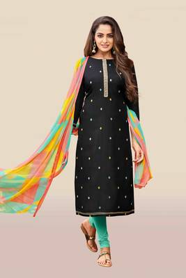 Blue embroidered chanderi salwar 1