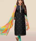 Blue embroidered chanderi salwar