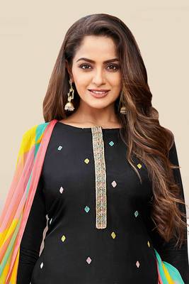Blue embroidered chanderi salwar 3