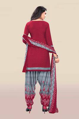 Maroon printed crepe salwar 3